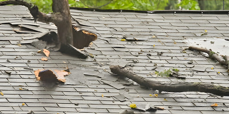 Storm damage roof insurance claims in Oregon.